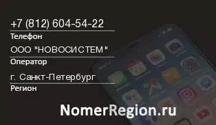 Кто звонил с 8126045422 - регион и оператор